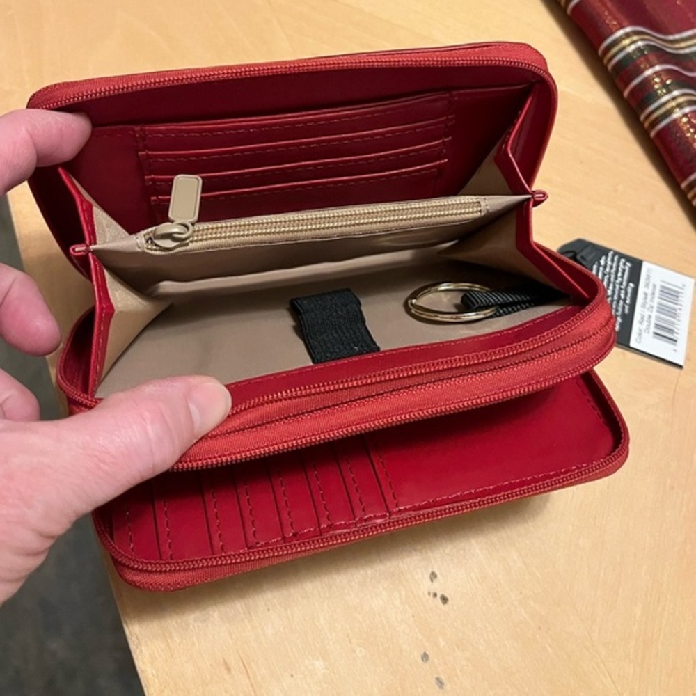 NWT Julia Buxton RFID Red Leather Wallet - Picture 11 of 15